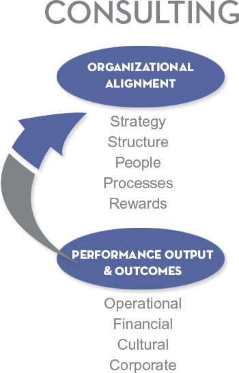 Consulting - Organizational Alignment, Strategy, Structure, People, Processes, Rewards, Performance Output & Outcomes, Operational, Financial, Cultural, Corporate.